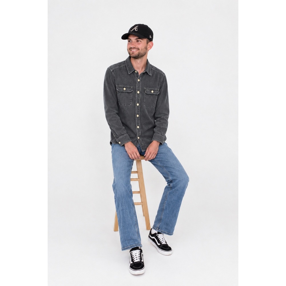 Patagonia Mens Small Overdyed Grey Organic Cotton Corduroy Button Down Shirt